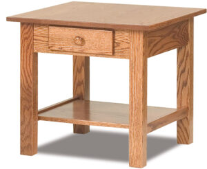 SOLID PINE WOOD Square END ACCENT Table with Drawer AMISH UNFINISHED RUSTIC 