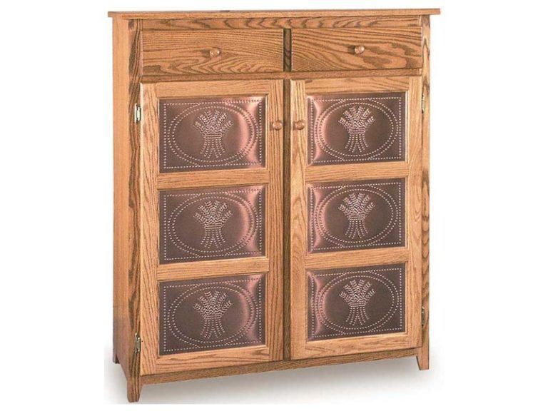 Custom Classic Wide Pie Safe with Drawer - Wheat Inserts