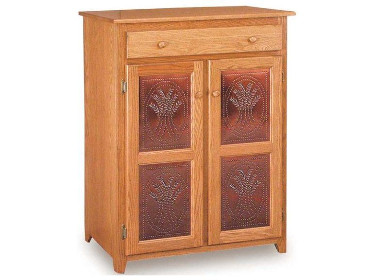 Custom Classic Pie Safe with Drawer - Wheat Inserts
