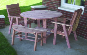 Round Cedar Picnic Table