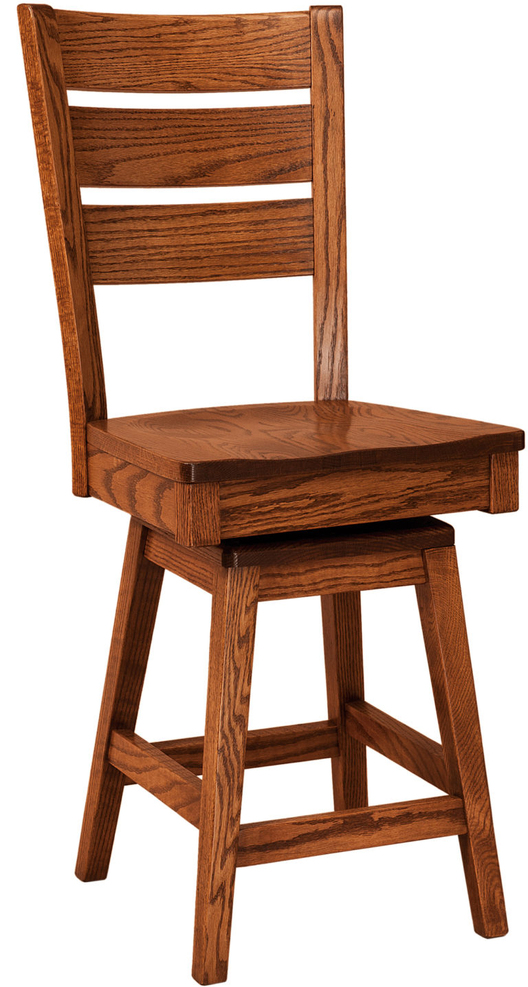 Amish Savannah Hardwood Swivel Bar Stool