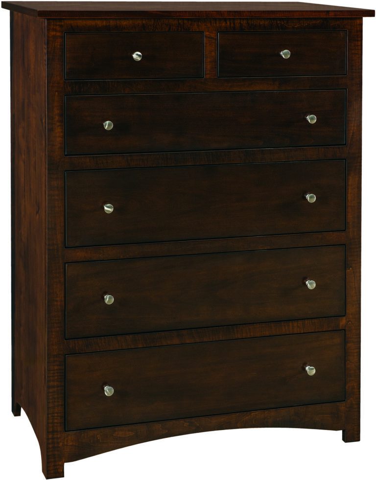 Brown Maple Shaker Six Drawer Chest