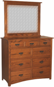 Shaker Nine Drawer Mule Dresser with Mirror