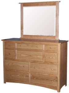 Shaker Ten Drawer Mule Dresser with Mirror