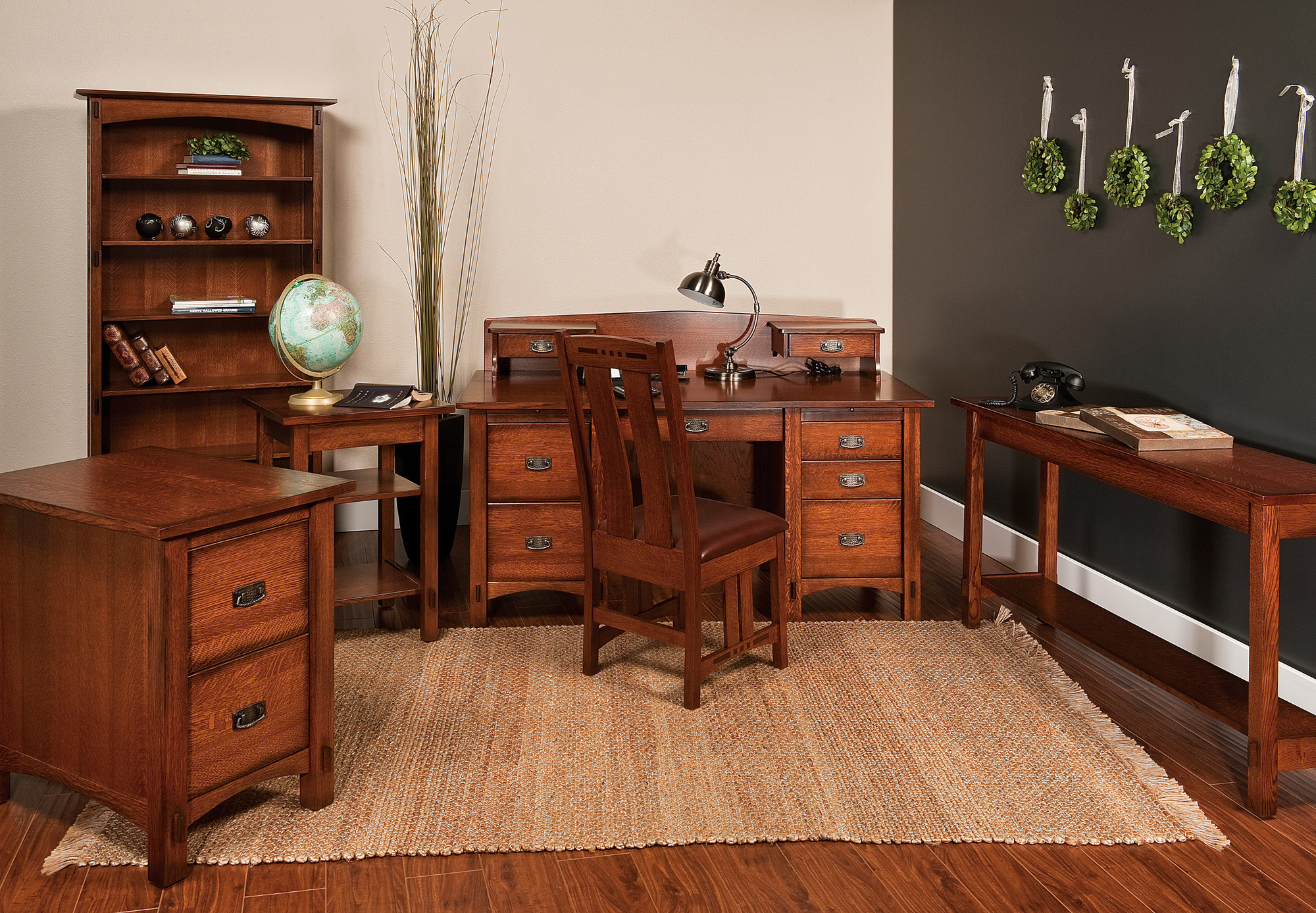 Solid wood home office store furniture sets