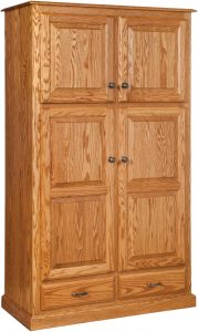 Traditional Four Door Pantry with Drawers