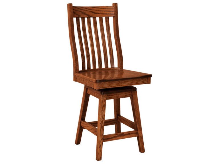 Amish Wabash Hardwood Swivel Bar Stool