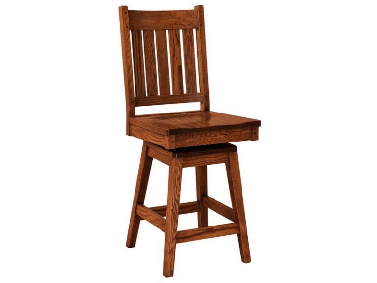 Amish Williamsburg Hardwood Swivel Bar Stool