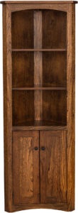 Mission Hardwood Corner Bookcase