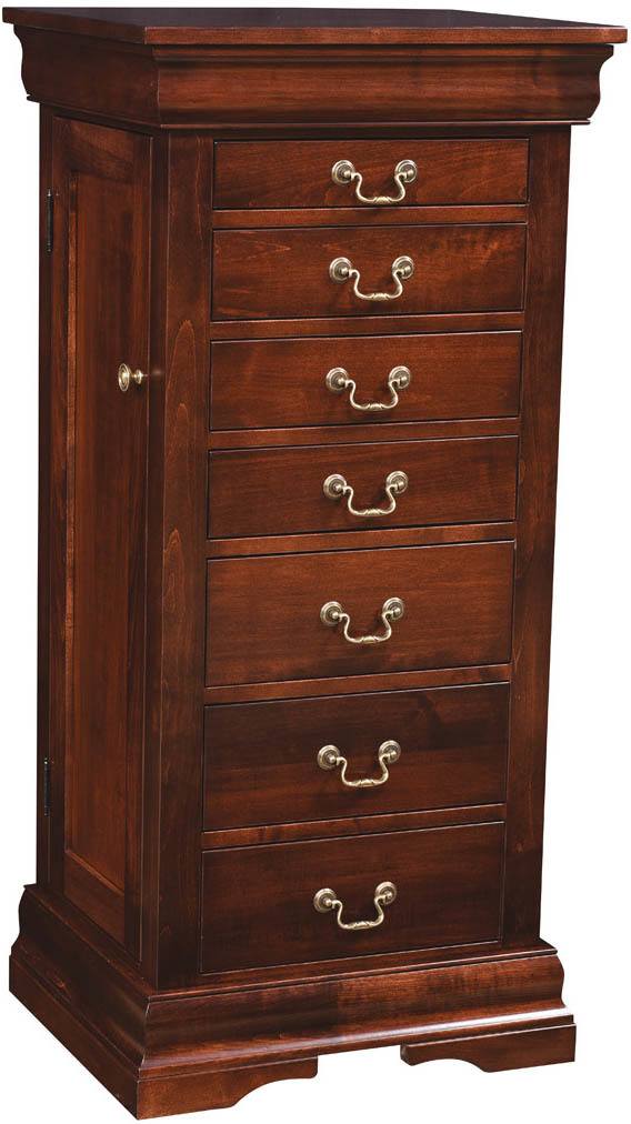 Amish Louis Phillipe Jewelry Armoire Brown Maple