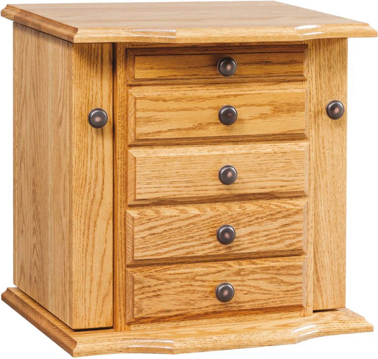Amish Queen Anne Dresser Top Jewelry Cabinet Oak