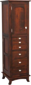 Revolving Shaker Mirrored Jewelry Armoire