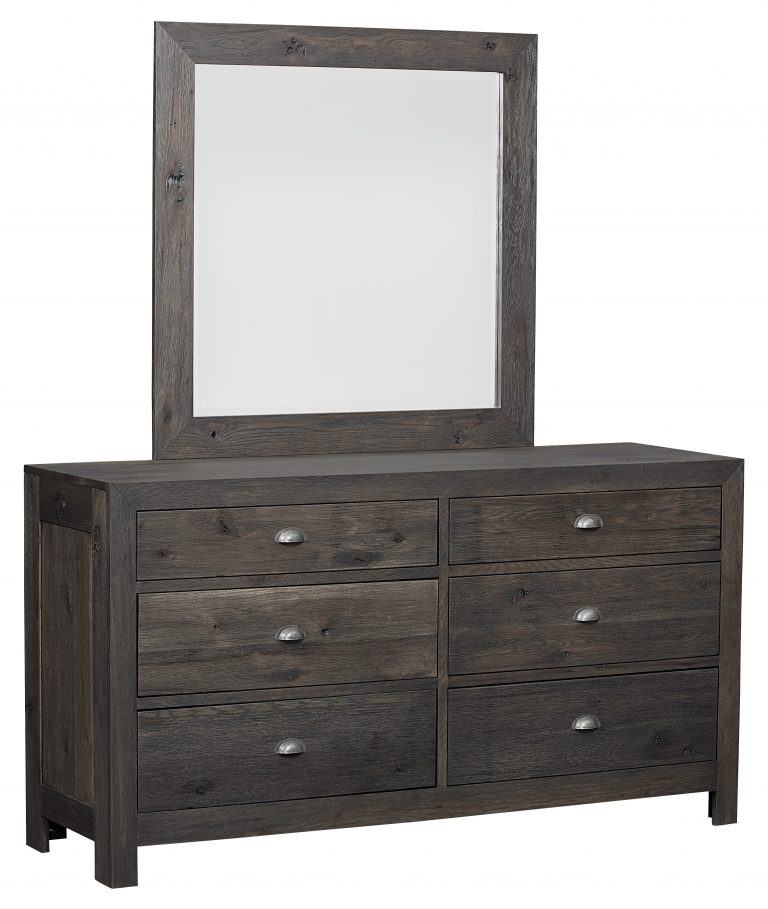 Amish Sonoma 6 Drawer Dresser and Mirror