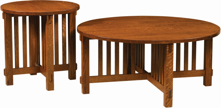 Amish Rio Mission Round Occasional Table Set