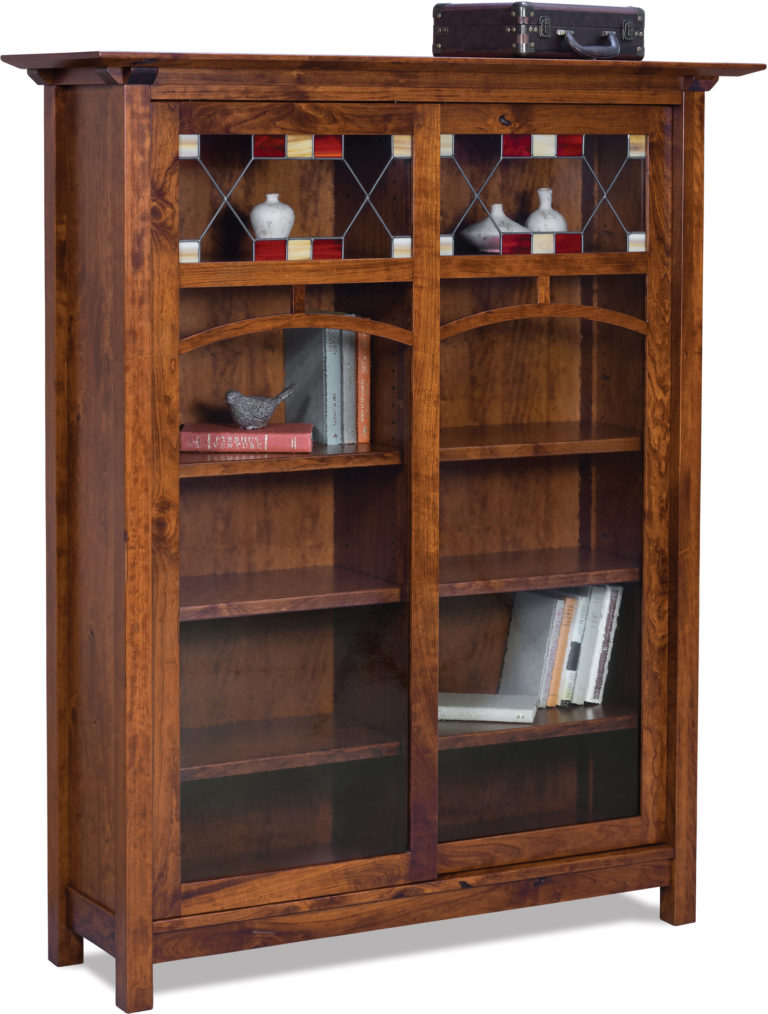 Amish Artesa Sliding Glass Door Bookcase