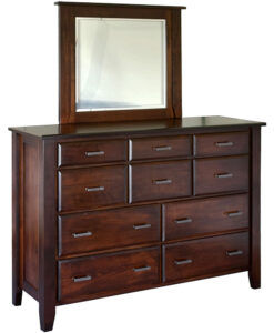 Ashton 10 Drawer Mule Dresser with Mirror