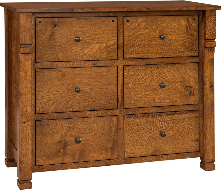 Amish Brockport Six Drawer Mule Dresser