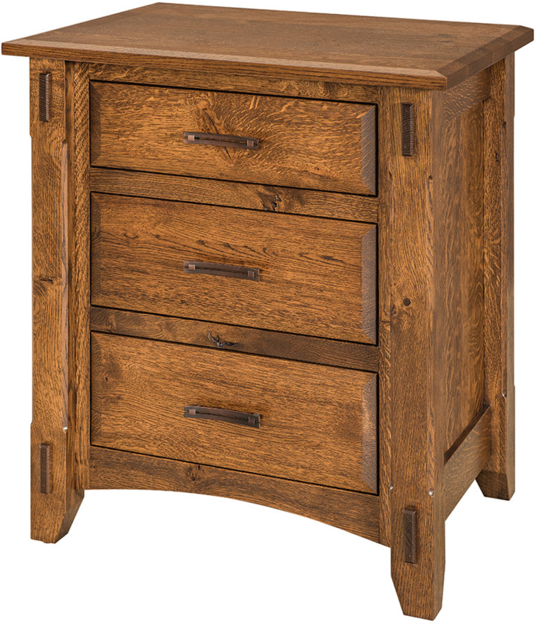 Amish Rustic 1/4 Sawn Tacoma Wide Nightstand