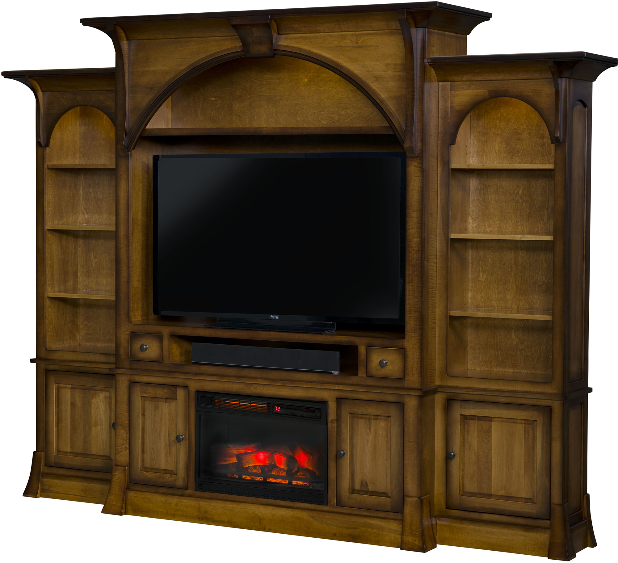 amish fireplace entertainment center