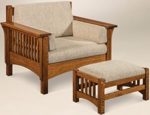 Pioneer Slat Chair and Footstool