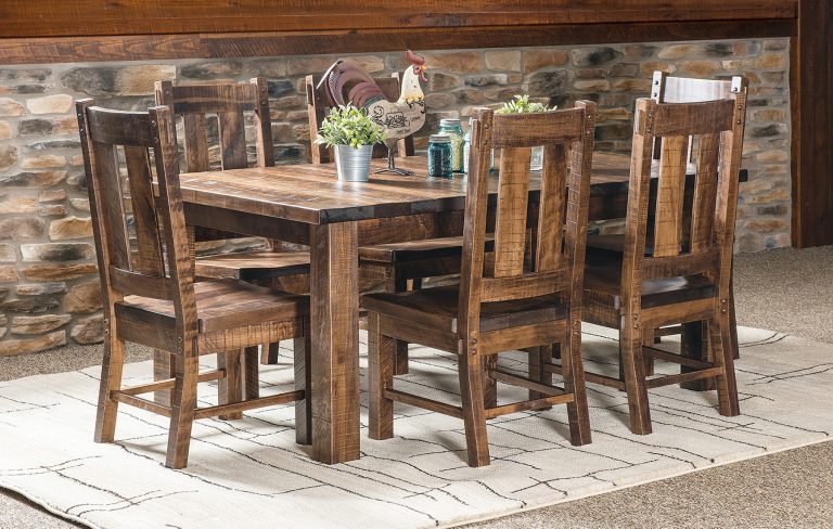 Amish Santa Fe Leg Dining Room Table Set