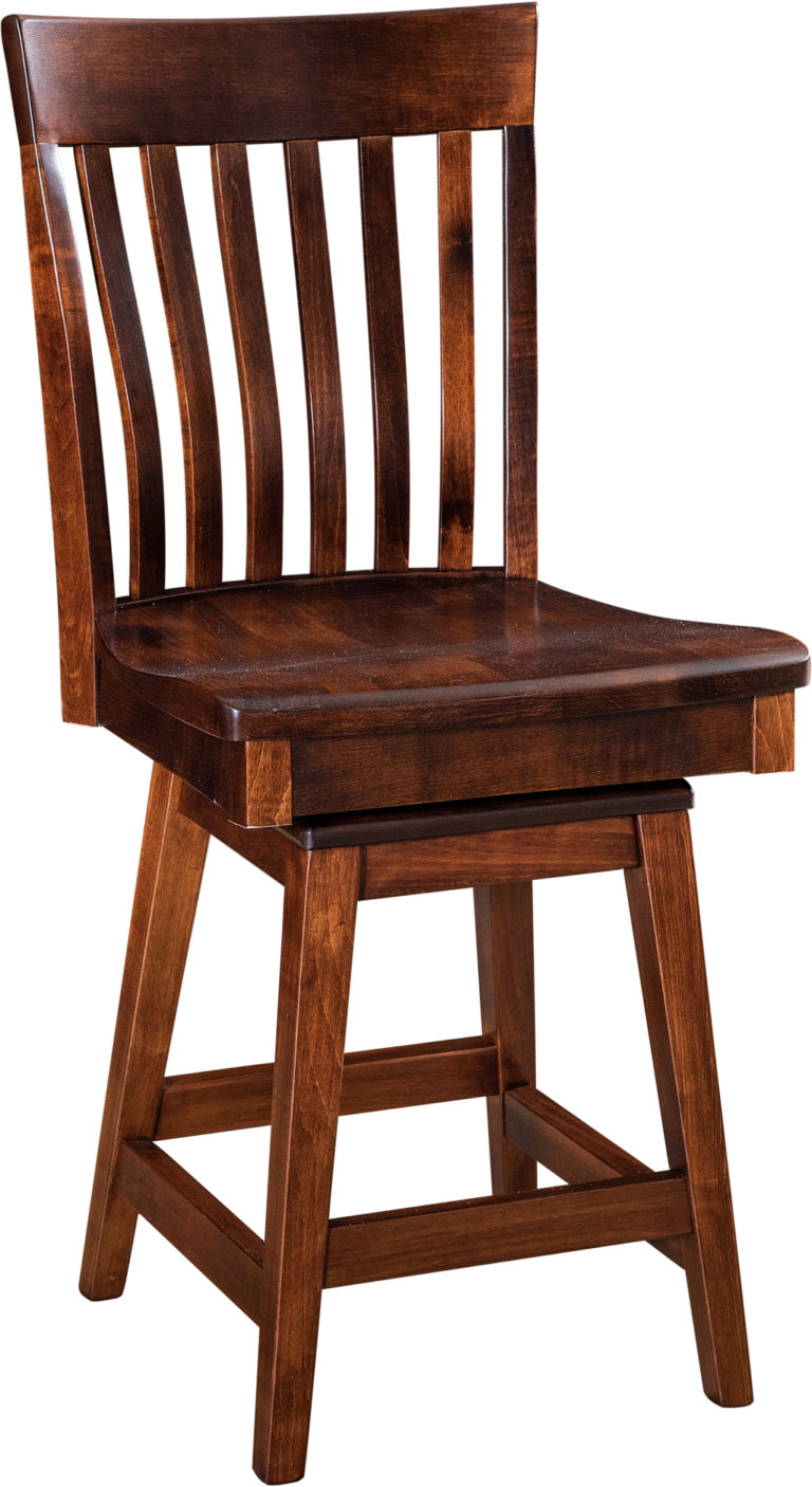 Amish Chandler Hardwood Swivel Bar Stool