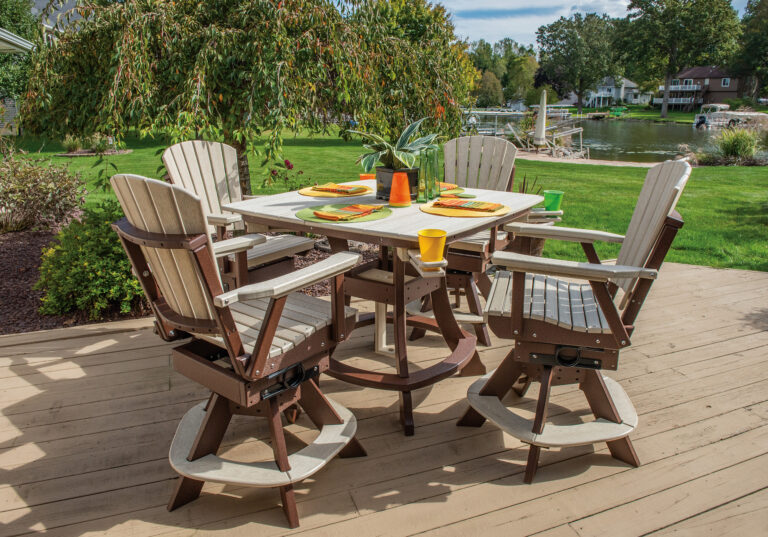 All Poly Lori Table with Swivel Rocker Chairs