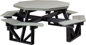 Poly Round Patio Table with Benches