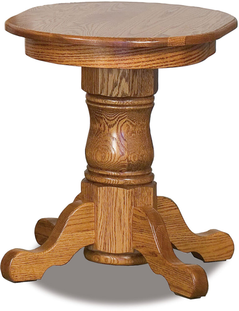 Custom Hawkins Collection End Table with Pedestal Base