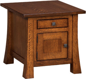 AMISH UNFINISHED RUSTIC SOLID PINE WOOD Square END ACCENT Table with Drawer 