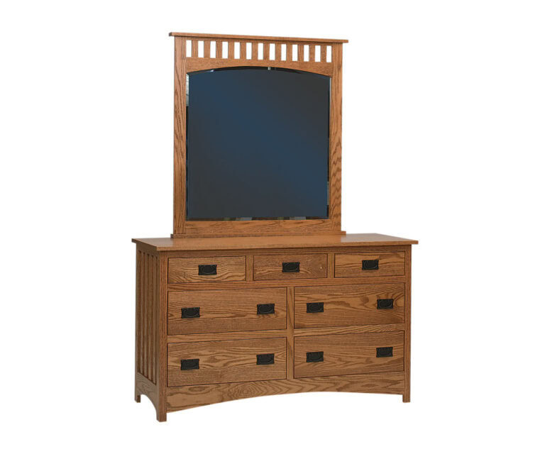 Custom Schwartz Mission 7 Drawer Dresser with Mirror