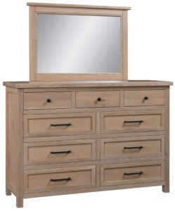 Chloe Nine Drawer Dresser with Mirror