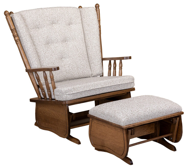 Custom 4 Post Chair and A Half Glider and Ottoman