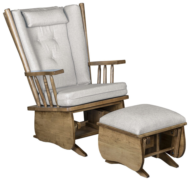 Custom 4 Post Highback Glider with Ottoman Smooth