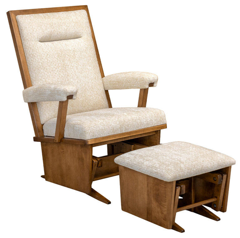 Custom Lexi Glider with Ottoman and Padded Arms
