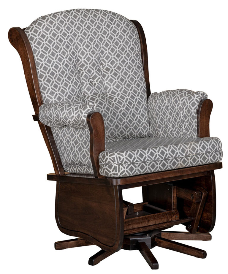 Custom Swanback Swivel Glider with Padded Arms