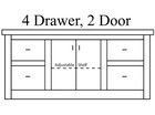 Georgetown Credenza with Hutch with 4 Drawers and 2 Doors