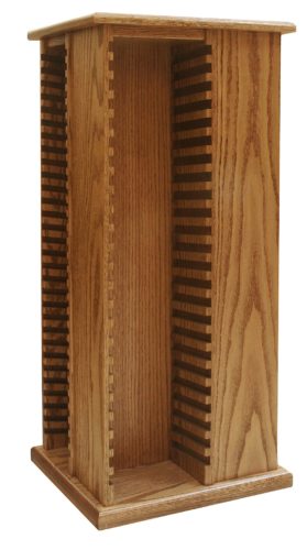 Amish CD/DVD Tower (Large and Oak)