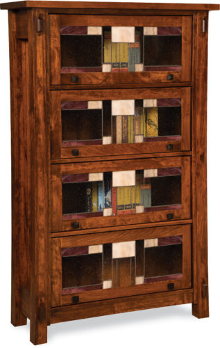 Amish Craftsman Barrister Bookcase, Oak Mission Style Barrister Bookcase Collections