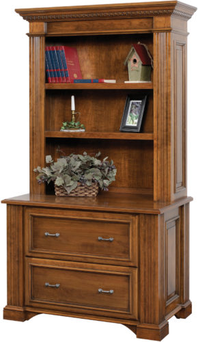 Amish Lincoln Lateral File Cabinet with Bookshelf