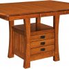 Amish Arts and Crafts Cabinet Base Table with Leaf