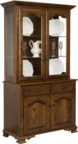 Amish LaGrange Two Door Hutch with Closed Deck