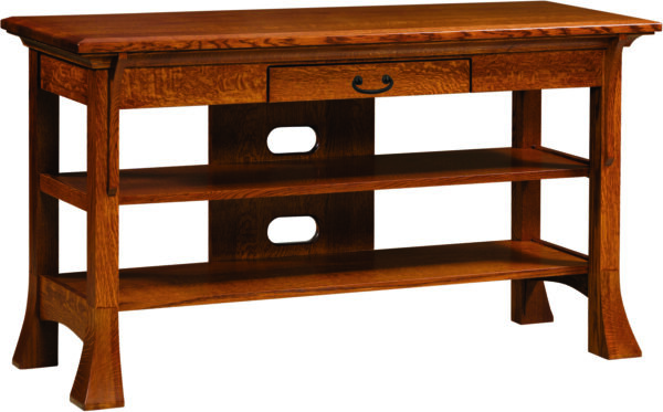 Amish Breckenridge Open TV Stand with One Drawer
