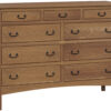 Amish Granny Mission 9 Drawer Mule Dresser with Almond Stain