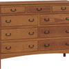 Amish Granny Mission Sealy Stained 9 Drawer Mule Dresser