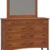 Amish Granny Mission Stained QSWO 9 Drawer Mule Dresser
