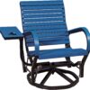 Custom Swivel Glider Chair with Side Shelf