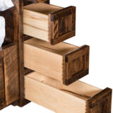 Rough Sawn Platform Bed with With Nightstand Drawers and Trays