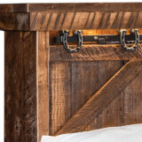 Rough Sawn Platform Bed with Horse Shoe Style Mounting Bracket