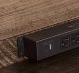 Rough Sawn Platform Bed with Power Strip